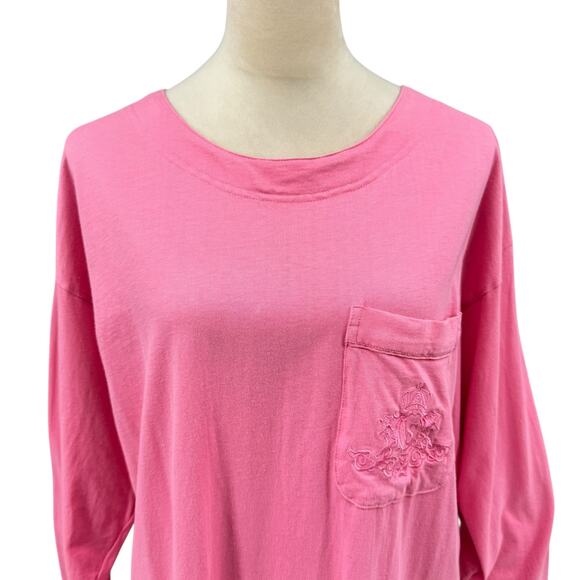 Vintage Victoria’s Secret Gold Label Barbie Pink 100% Cotton Sleepshirt Pajama - Picture 4 of 12